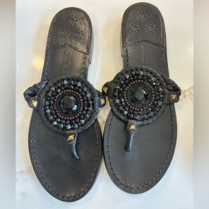 Jack Rogers black studded sandals size 7